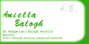 aniella balogh business card
